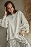 Lagen Lantern Sleeve Sweatshirt Calico